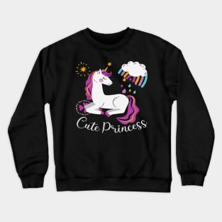 Cool Unicorn Design - Cute Princess Crewneck Sweatshirt